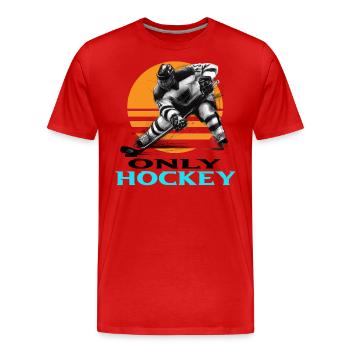 Hockey - Männer Premium Bio T-Shirt - Rot - Vorne - Damien (186cm)