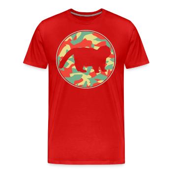 Vintage Cat Exotic Shorthair - Men's Premium Organic T-Shirt - red - Front - Damien (186cm)