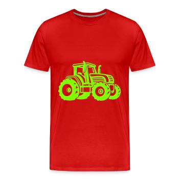 Symbole du tracteur Agriculture - T-shirt bio Premium Homme - rouge - Devant - Damien (186cm)
