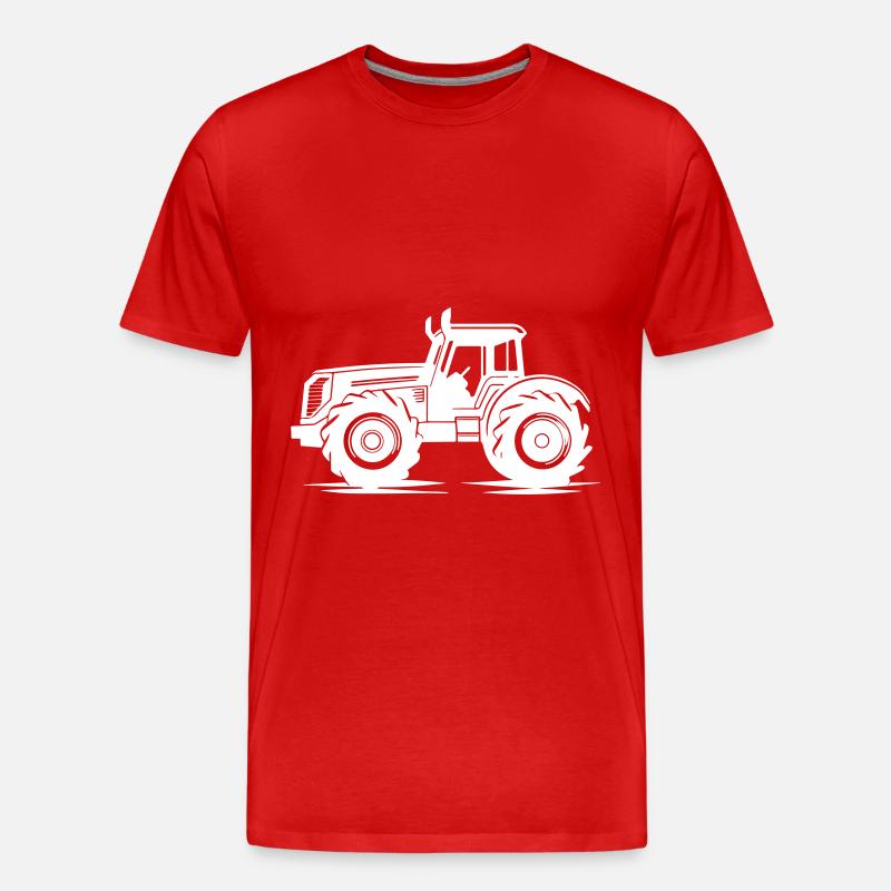 Traktor Silhouette Icon - Männer Premium Bio T-Shirt - Rot