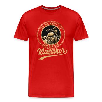 Ich Bin Nicht Alt Ich Bin Ein Klassiker Motorrad - Männer Premium Bio T-Shirt - Rot - Vorne - Damien (186cm)