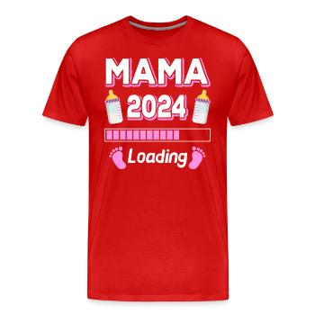 Mom 2024 Loading Mother Mothers Mother's Day - Men's Premium Organic T-Shirt - red - Front - Damien (186cm)