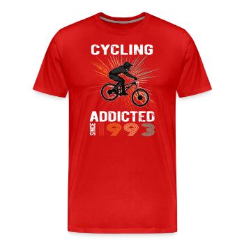 30 Anniversaire 1993 Vintage Retro Cycliste Cycliste - T-shirt bio Premium Homme - rouge - Devant - Damien (186cm)