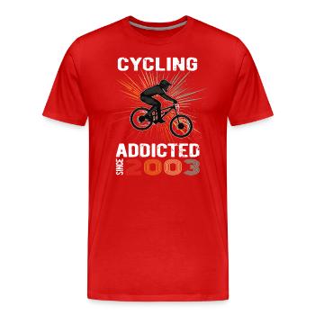 20 Anniversaire 2003 Vintage Retro Bicycle Cyclist - T-shirt bio Premium Homme - rouge - Devant - Damien (186cm)