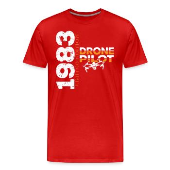 1983 Drone Drones Drone Drone Pilot Limited - Men's Premium Organic T-Shirt - red - Front - Damien (186cm)