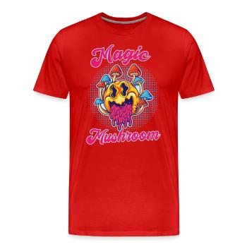 Art psychédélique aux champignons magiques - T-shirt bio Premium Homme - rouge - Devant - Damien (186cm)
