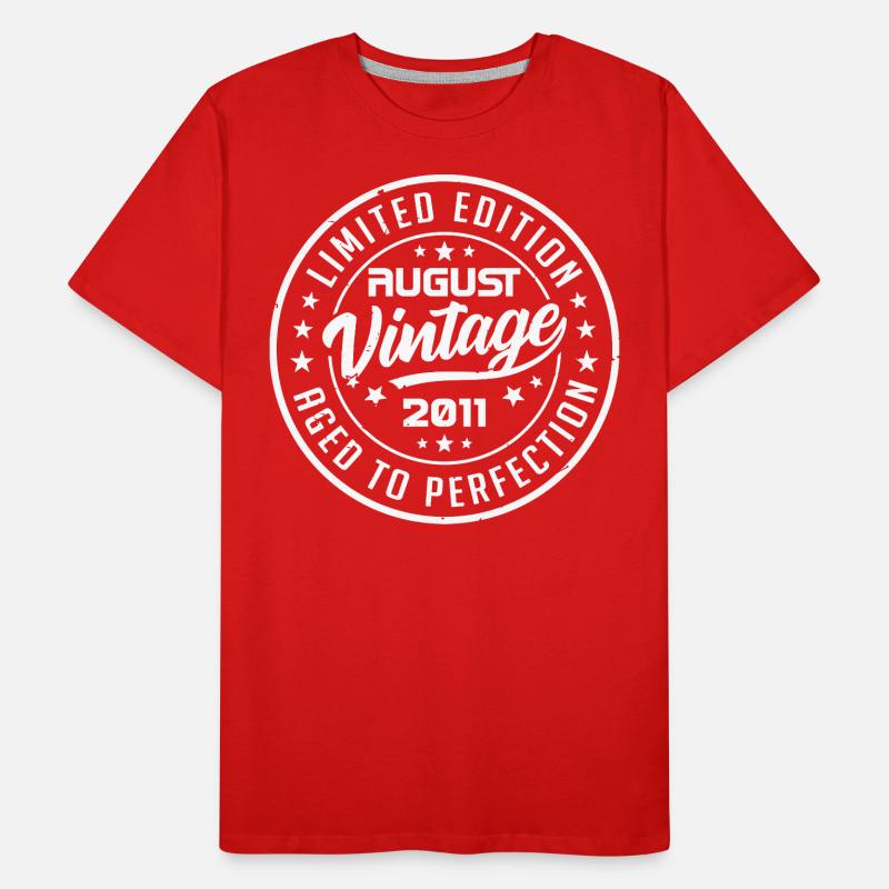 August 2011 Vintage Birthday Gift 2011 August Men's Premium Organic T-Shirt