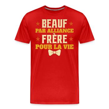 Beauf Mariage Idée Pour Beau-Frère - T-shirt bio Premium Homme - rouge - Devant - Damien (186cm)