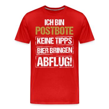 I'm a postman - bring beer and take off - Men's Premium Organic T-Shirt - red - Front - Damien (186cm)