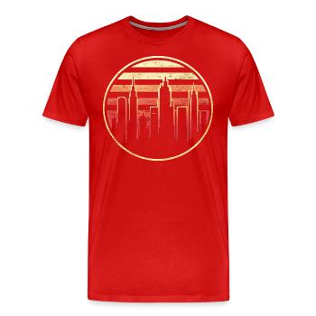 Ville Urbaine Vintage Graphique Ville - T-shirt bio Premium Homme - rouge - Devant - Damien (186cm)