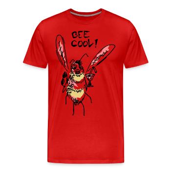 Bienen cool - Männer Premium Bio T-Shirt - Rot - Vorne - Damien (186cm)