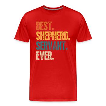 BESTER HIRTENDIENER ALLER ZEITEN - Männer Premium Bio T-Shirt - Rot - Vorne - Damien (186cm)