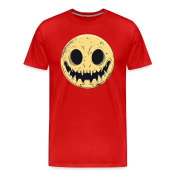 Sourire lunaire - T-shirt bio Premium Homme - rouge - Devant - Damien (186cm)