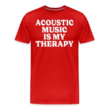 Musicien Thérapie Musique Acoustique - T-shirt bio Premium Homme - rouge - Devant - Damien (186cm)