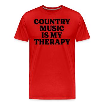 Musician Therapy Country Music - Men's Premium Organic T-Shirt - red - Front - Damien (186cm)