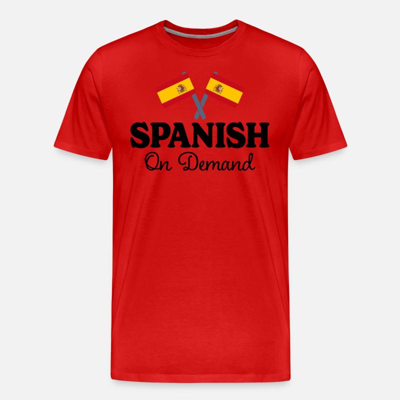 Spanisch auf Anfrage Spanisch Dolmetscher - Männer Premium Bio T-Shirt - Rot