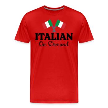 Traducteur Italien Interprète Italien - T-shirt bio Premium Homme - rouge - Devant - Damien (186cm)
