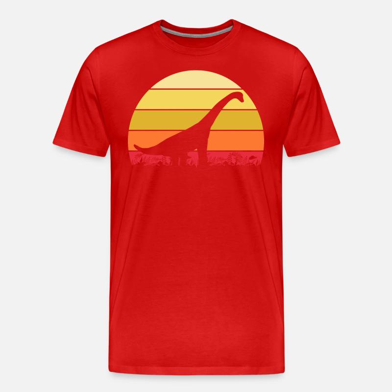Archäologe Dino Brachiosaurus Dinosaurier - Männer Premium Bio T-Shirt - Rot
