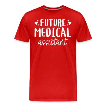 Future Assistante Médicale Certifiée - T-shirt bio Premium Homme - rouge - Devant - Damien (186cm)