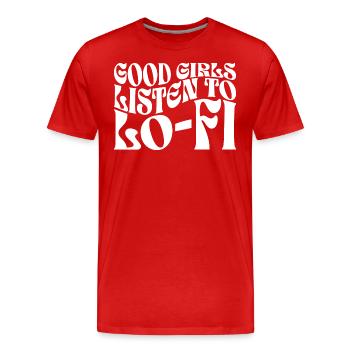 girls lofi B - T-shirt bio Premium Homme - rouge - Devant - Damien (186cm)