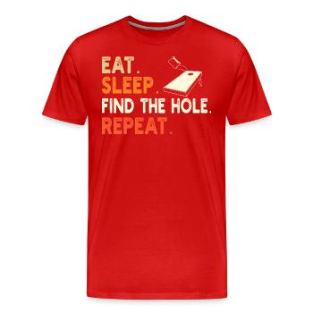 Humor Man Cornhole Player - Men's Premium Organic T-Shirt - red - Front - Damien (186cm)