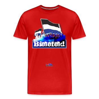 bielefeld - Männer Premium Bio T-Shirt - Rot - Vorne - Damien (186cm)