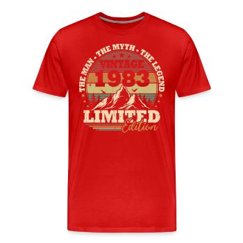 1983 Vintage Retro Geburtstagsgeschenk 40 Jahre - Männer Premium Bio T-Shirt - Rot - Vorne - Damien (186cm)
