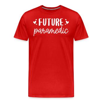 Cadeau Futur Ambulancier Certifié - T-shirt bio Premium Homme - rouge - Devant - Damien (186cm)