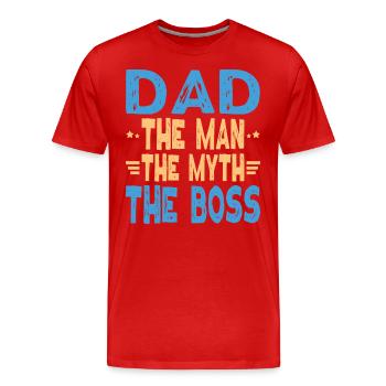 Father's Day Papa - Dad - The Man -The Myth - The - Men's Premium Organic T-Shirt - red - Front - Damien (186cm)