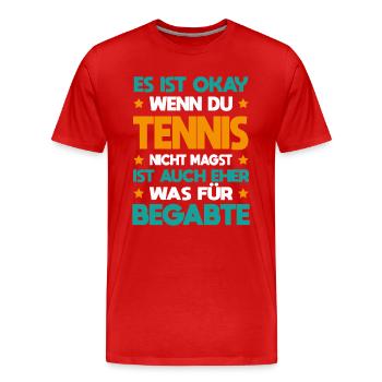 Tennis Für Begabte Tennisspieler Tennismatch - Männer Premium Bio T-Shirt - Rot - Vorne - Damien (186cm)