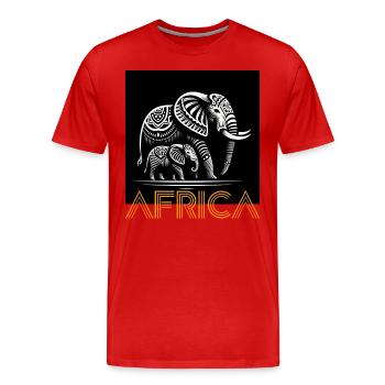Afrique - T-shirt bio Premium Homme - rouge - Devant - Damien (186cm)