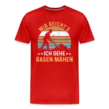 J’en ai assez, je vais tondre la pelouse - Vintage Sunset - T-shirt bio Premium Homme - rouge - Devant - Damien (186cm)