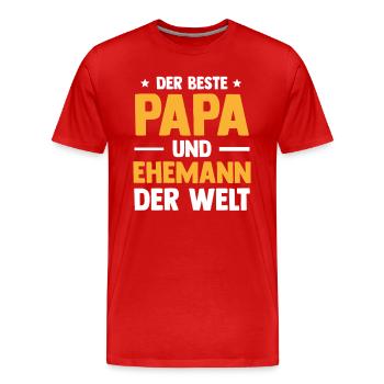 Bester Papa Und Ehemann Herrentag Vatertag - Männer Premium Bio T-Shirt - Rot - Vorne - Damien (186cm)