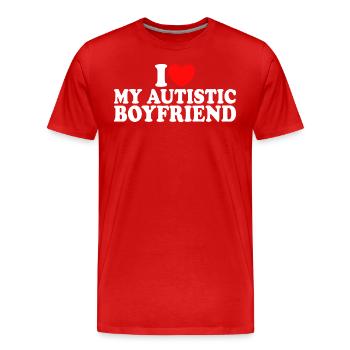 I love autistic boyfriend I love autistic boyfriend - Men's Premium Organic T-Shirt - red - Front - Damien (186cm)