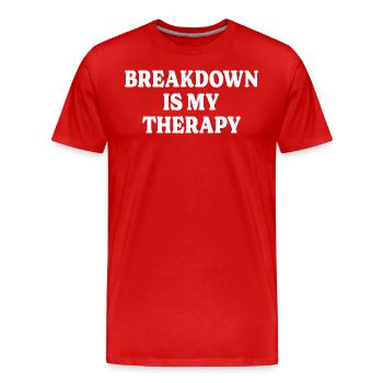 Musicien Thérapie Musique Metalcore Breakdown - T-shirt bio Premium Homme - rouge - Devant - Damien (186cm)