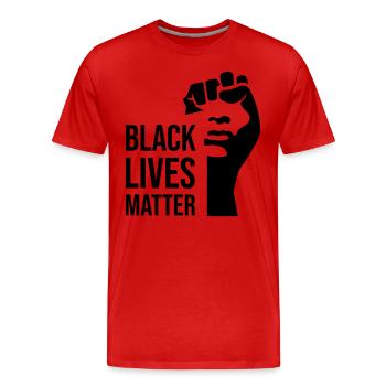 Black Lives Matter - T-shirt bio Premium Homme - rouge - Devant - Damien (186cm)