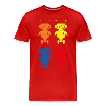 Retro Robots Roboter - Männer Premium Bio T-Shirt - Rot - Vorne - Damien (186cm)
