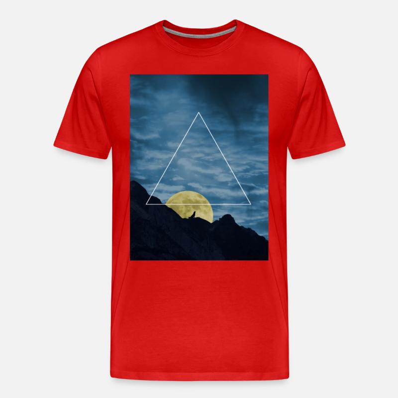 wolf-triangle - Männer Premium Bio T-Shirt - Rot
