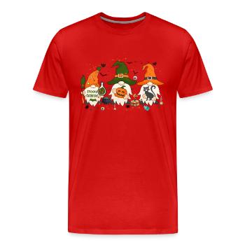 Tis the Season, Halloween Gnomes, Thanksgiving Gif - Men's Premium Organic T-Shirt - red - Front - Damien (186cm)