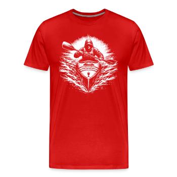 Kajak - Männer Premium Bio T-Shirt - Rot - Vorne - Damien (186cm)