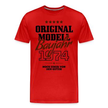 Baujahr 1974 - Männer Premium Bio T-Shirt - Rot - Vorne - Damien (186cm)