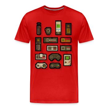 pixelcontrol - Männer Premium Bio T-Shirt - Rot - Vorne - Damien (186cm)
