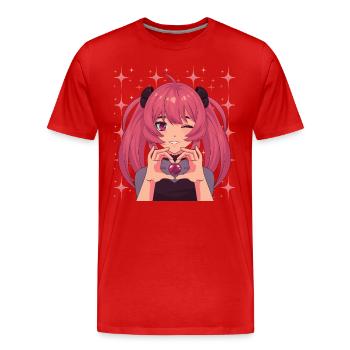 Manga Otaku Anime japonais Cadeau - T-shirt bio Premium Homme - rouge - Devant - Damien (186cm)