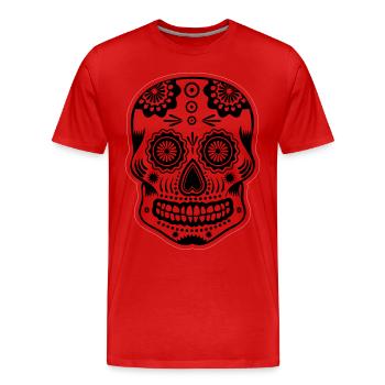 Dia de los muertes - Männer Premium Bio T-Shirt - Rot - Vorne - Damien (186cm)