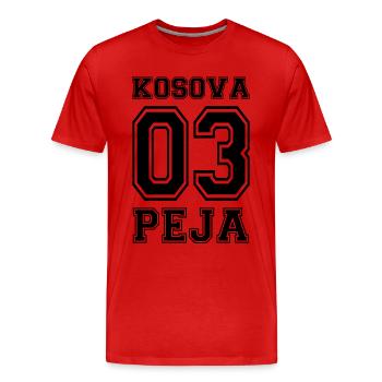 Kosova Peja kosovo shirt albanian shirt 03 - Männer Premium Bio T-Shirt - Rot - Vorne - Damien (186cm)