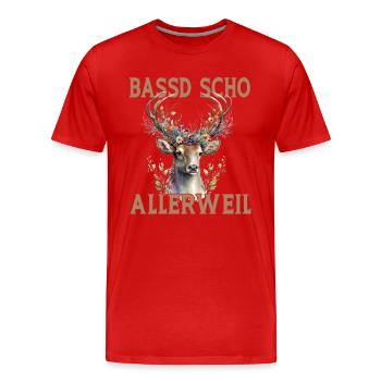 Bassd scho allerweil - Männer Premium Bio T-Shirt - Rot - Vorne - Damien (186cm)