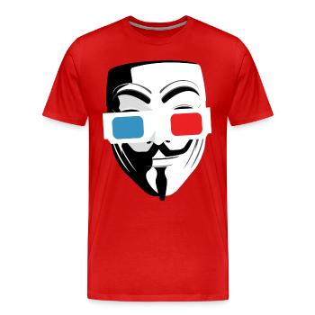 3D-Kino Brille Maske - Männer Premium Bio T-Shirt - Rot - Vorne - Damien (186cm)