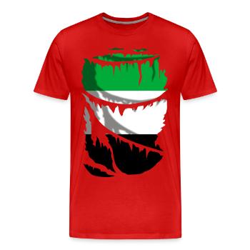 Drapeau de l’Estrémadure, cadeau original - T-shirt bio Premium Homme - rouge - Devant - Damien (186cm)