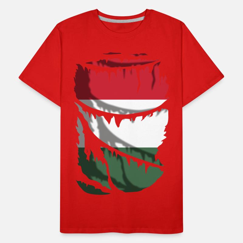 Flagge Ungarns, zerbrochener oder zerrissener Stoffeffekt Männer Premium Bio T-Shirt