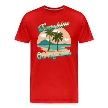 Rêver du soleil - T-shirt bio Premium Homme - rouge - Devant - Damien (186cm)